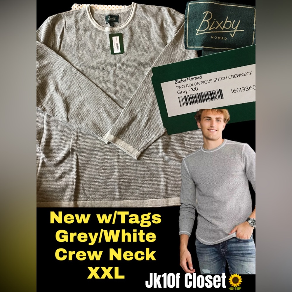 LOWEST🌺NWT BIXBY BY NOMAD 🏈 XXL GREY CREWNECK